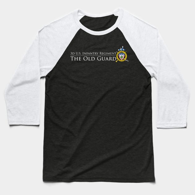 The Old Guard - white lettering Baseball T-Shirt by toghistory